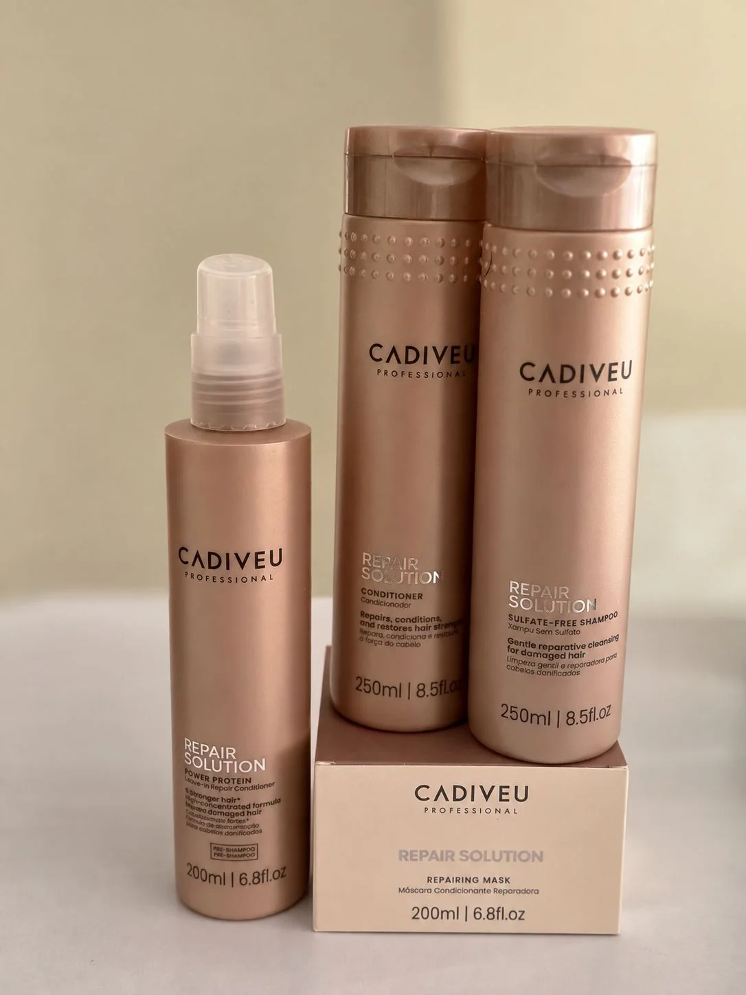 Produtos Cadiveu Professional Repair Solution disponíveis no salão